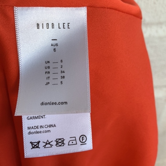 Dion Lee Bandana Knot Set Orange Red Handkerchief Dress sz 2 - Picture 10 of 11